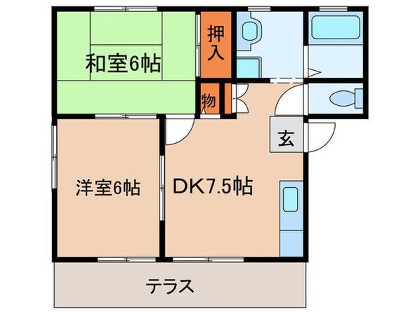 ブリッジＬ（北棟）の物件間取画像